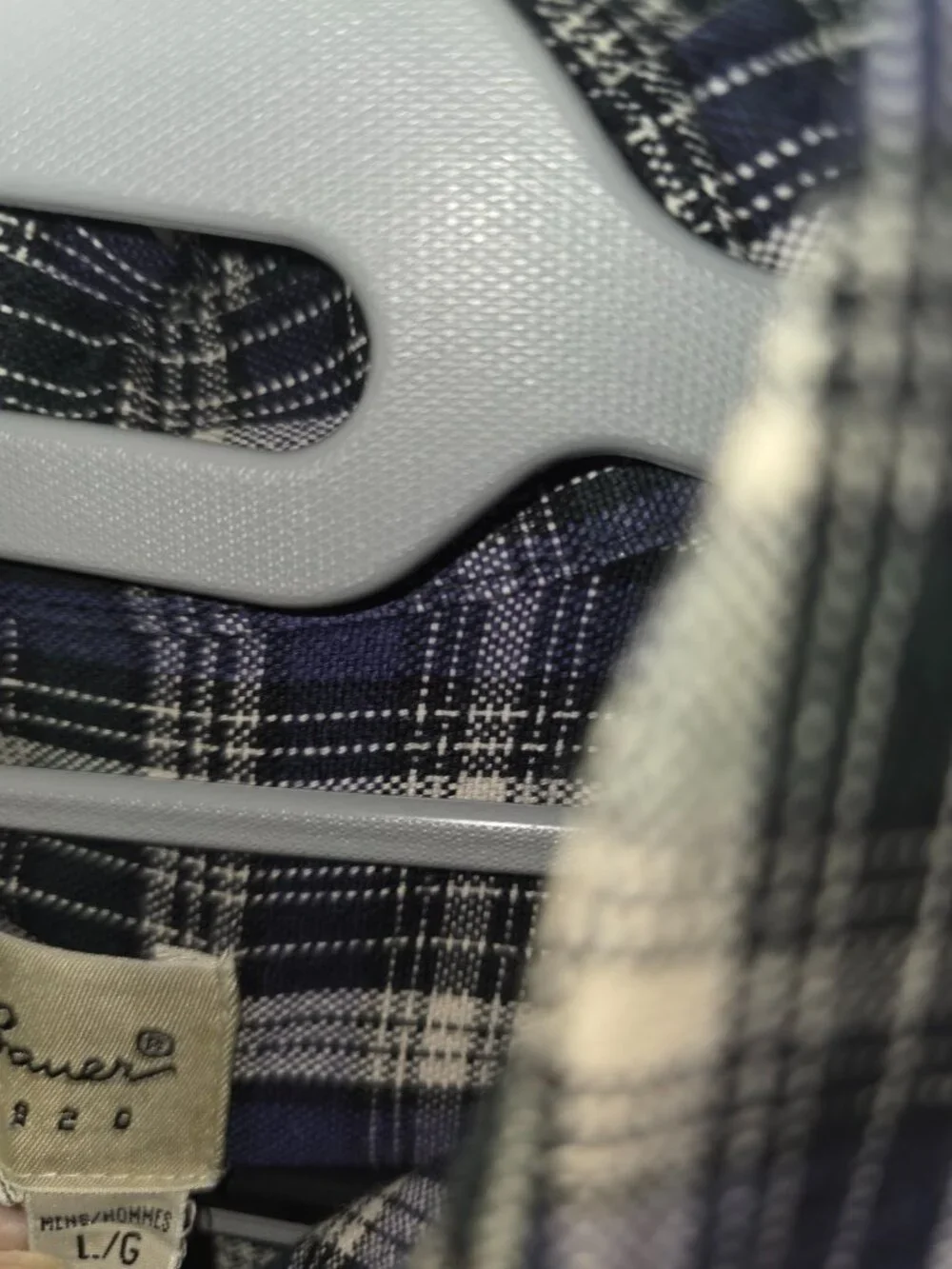 J. Crew Men's Button-Up Shirt Blue White Plaid Long Sleeve Linen Spread Collar L